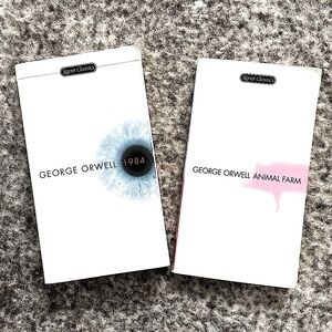 1984 & ANIMAL FARM by George Orwell, paperback books